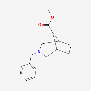 Chemical structure of methyl 3-benzyl-3-azabicyclo[3.2.1]octane-8-carboxylate