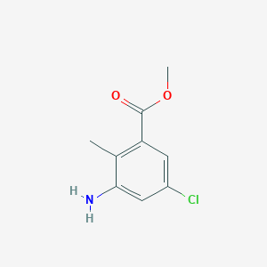 Chemical structure of Methyl 3-amino-5-chloro-2-methylbenzoate