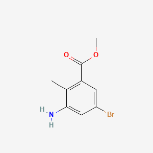 Chemical structure of Methyl 3-Amino-5-bromo-2-methylbenzoate