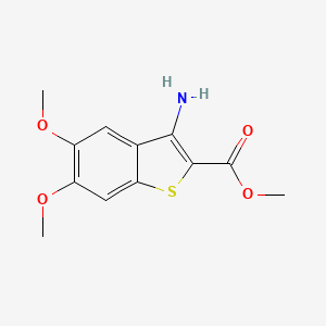 Chemical structure of Methyl 3-amino-5,6-dimethoxybenzo[b]thiophene-2-carboxylate