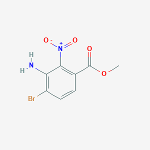 Chemical structure of Methyl 3-amino-4-bromo-2-nitrobenzoate