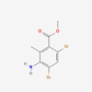 Chemical structure of Methyl 3-amino-4,6-dibromo-2-methylbenzoate