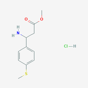 Chemical structure of Methyl 3-amino-3-[4-(methylsulfanyl)phenyl]propanoate hydrochloride