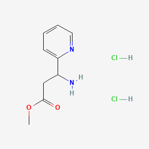 Chemical structure of Methyl 3-amino-3-(pyridin-2-yl)propanoate dihydrochloride