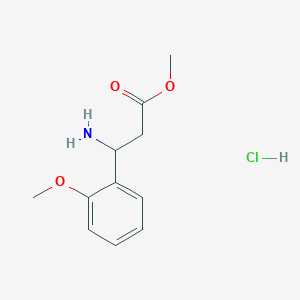 Chemical structure of Methyl 3-amino-3-(2-methoxyphenyl)propanoate hydrochloride