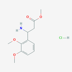 Chemical structure of Methyl 3-amino-3-(2,3-dimethoxyphenyl)propanoate hydrochloride