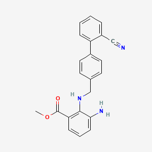 Chemical structure of Methyl 3-amino-2-[[(2'-cyanobiphenyl-4-yl)methyl]amino]benzoate