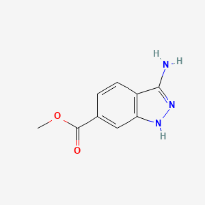 Chemical structure of Methyl 3-amino-1H-indazole-6-carboxylate