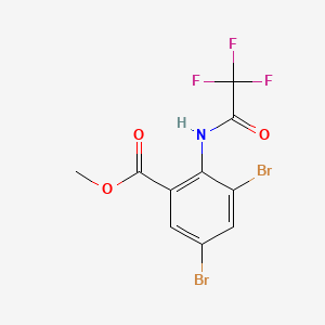 Chemical structure of Methyl 3,5-Dibromo-2-(trifluoroacetamido)benzoate
