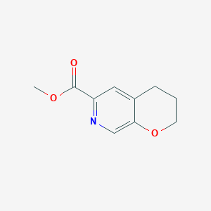 Chemical structure of Methyl 3,4-dihydro-2H-pyrano[2,3-c]pyridine-6-carboxylate
