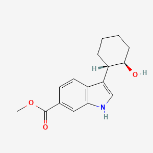 Chemical structure of Methyl 3-(trans-2-hydroxycyclohexyl)-1H-indole-6-carboxylate