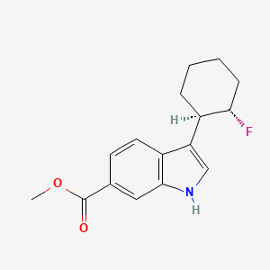 Chemical structure of Methyl 3-(trans-2-fluorocyclohexyl)-1H-indole-6-carboxylate