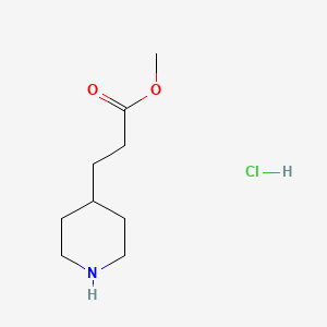 Chemical structure of Methyl 3-(piperidin-4-yl)propanoate hydrochloride