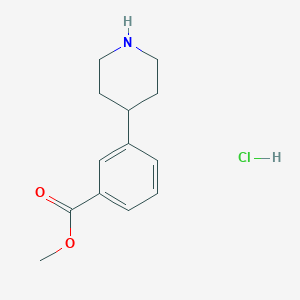 Chemical structure of Methyl 3-(piperidin-4-yl)benzoate hydrochloride