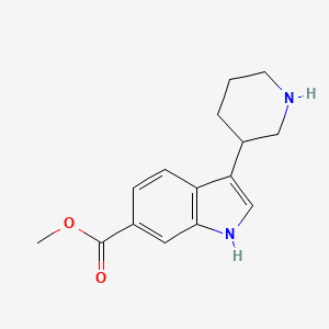 Chemical structure of Methyl 3-(piperidin-3-yl)-1H-indole-6-carboxylate