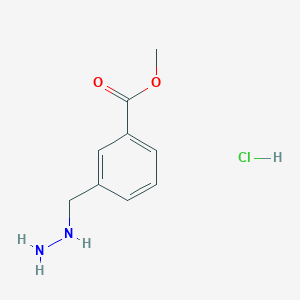 Chemical structure of Methyl 3-(hydrazinylmethyl)benzoate hydrochloride