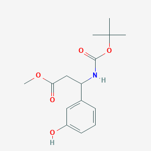 Chemical structure of Methyl 3-(Boc-amino)-3-(3-hydroxyphenyl)propanoate
