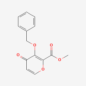 Chemical structure of Methyl 3-(benzyloxy)-4-oxo-4H-pyran-2-carboxylate