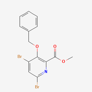 Chemical structure of Methyl 3-(benzyloxy)-4,6-dibromopicolinate