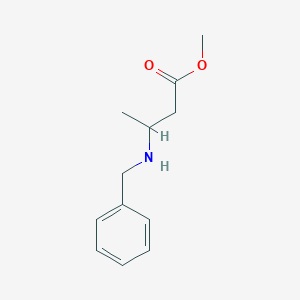 Chemical structure of methyl 3-(benzylamino)butanoate