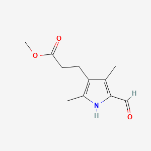 Chemical structure of Methyl 3-(5-formyl-2,4-dimethyl-1H-pyrrol-3-yl)propanoate