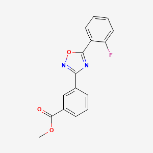 Chemical structure of Methyl 3-(5-(2-fluorophenyl)-1,2,4-oxadiazol-3-yl)benzoate