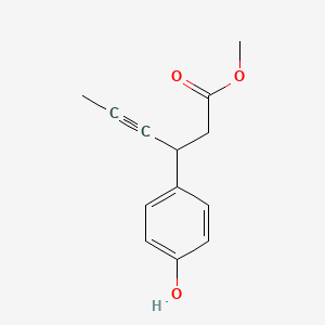 Chemical structure of Methyl 3-(4-hydroxyphenyl)hex-4-ynoate