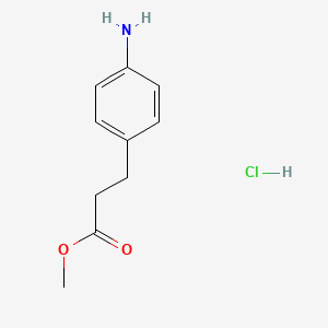 Chemical structure of Methyl 3-(4-aminophenyl)propanoate hydrochloride