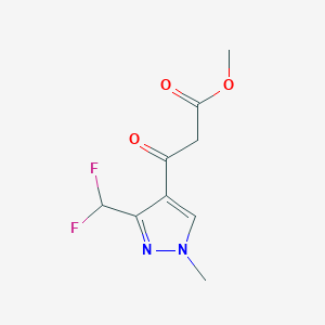 Chemical structure of Methyl 3-(3-(difluoromethyl)-1-methyl-1H-pyrazol-4-yl)-3-oxopropanoate