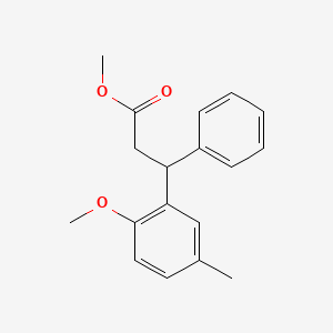 Chemical structure of Methyl 3-(2-methoxy-5-methylphenyl)-3-phenylpropionate