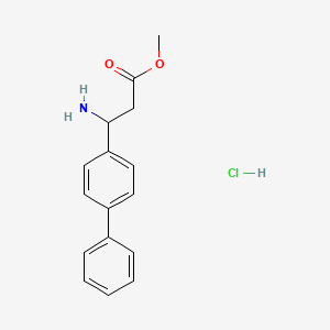 Chemical structure of Methyl 3-([1,1'-biphenyl]-4-yl)-3-aminopropanoate hydrochloride