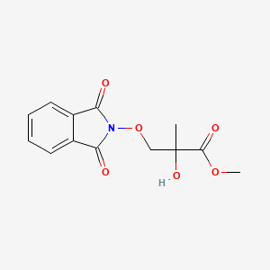 Chemical structure of Methyl 3-((1,3-Dioxoisoindolin-2-Yl)Oxy)-2-Hydroxy-2-Methylpropanoate