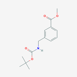 Chemical structure of Methyl 3-(((tert-butoxycarbonyl)amino)methyl)benzoate