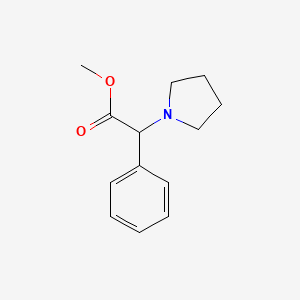 Chemical structure of Methyl 2-phenyl-2-(pyrrolidin-1-yl)acetate