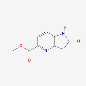 Chemical structure of Methyl 2-oxo-2,3-dihydro-1H-pyrrolo[3,2-b]pyridine-5-carboxylate