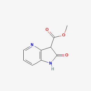Chemical structure of Methyl 2-oxo-2,3-dihydro-1H-pyrrolo[3,2-b]pyridine-3-carboxylate