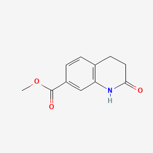 Chemical structure of Methyl 2-oxo-1,2,3,4-tetrahydroquinoline-7-carboxylate
