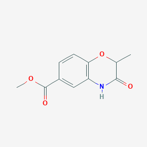 Chemical structure of Methyl 2-methyl-3-oxo-3,4-dihydro-2H-benzo[b][1,4]oxazine-6-carboxylate