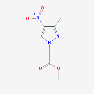 Chemical structure of Methyl 2-methyl-2-(3-methyl-4-nitro-1H-pyrazol-1-yl)propanoate