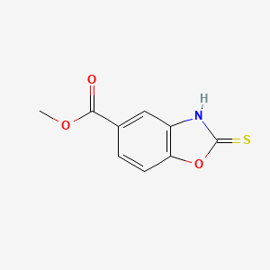 Chemical structure of Methyl 2-mercaptobenzo[d]oxazole-5-carboxylate