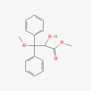Chemical structure of Methyl 2-hydroxy-3-methoxy-3,3-diphenylpropanoate