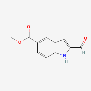 Chemical structure of Methyl 2-formyl-1H-indole-5-carboxylate