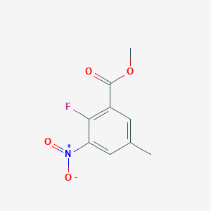 Chemical structure of Methyl 2-fluoro-5-methyl-3-nitrobenzoate