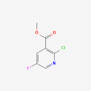 Chemical structure of Methyl 2-chloro-5-iodonicotinate