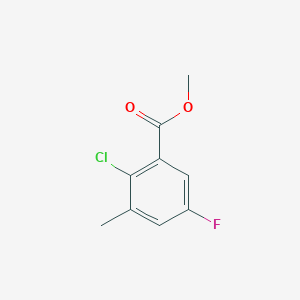 Chemical structure of Methyl 2-chloro-5-fluoro-3-methylbenzoate