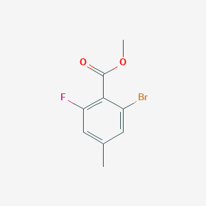 Chemical structure of Methyl 2-bromo-6-fluoro-4-methylbenzoate