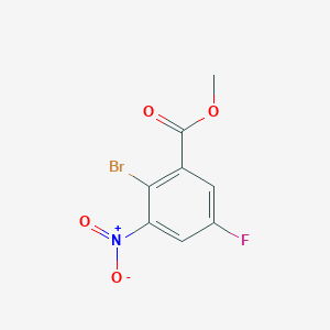 Chemical structure of Methyl 2-bromo-5-fluoro-3-nitrobenzoate