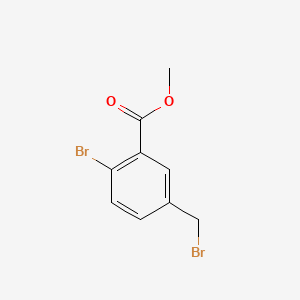 Chemical structure of Methyl 2-bromo-5-(bromomethyl)benzoate