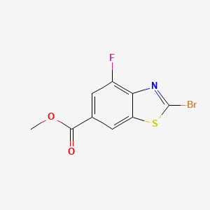 Chemical structure of Methyl 2-bromo-4-fluorobenzo[d]thiazole-6-carboxylate