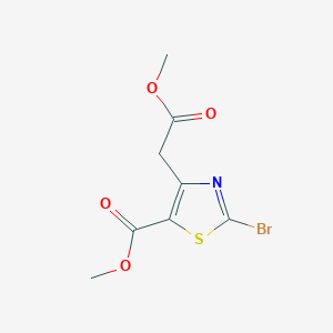 Chemical structure of Methyl 2-bromo-4-(2-methoxy-2-oxoethyl)thiazole-5-carboxylate